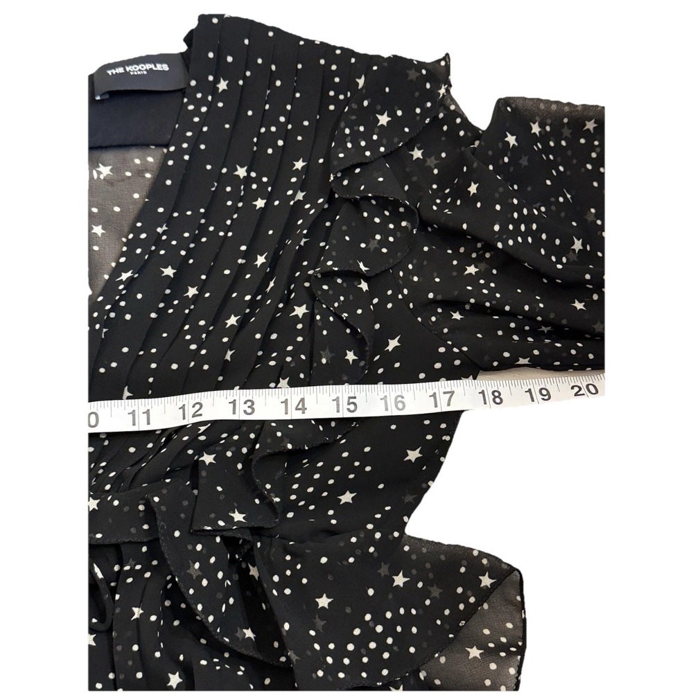 The Kooples Women's Star Print Dress Black Size Small Long Sleeve V Neck - Picture 7 of 9